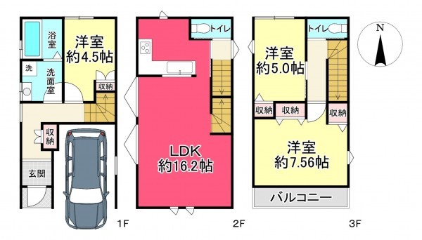 池田市鉢塚、新築一戸建ての間取り画像です