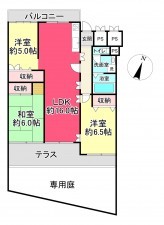 川西市寺畑、マンションの間取り画像です