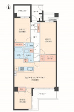 宝塚市雲雀丘山手、マンションの間取り画像です