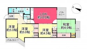 池田市畑、マンションの間取り画像です