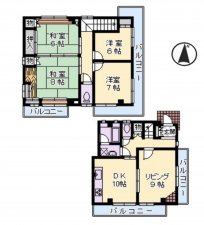 宝塚市花屋敷荘園、中古一戸建ての間取り画像です