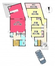 川西市花屋敷、新築一戸建ての間取り画像です