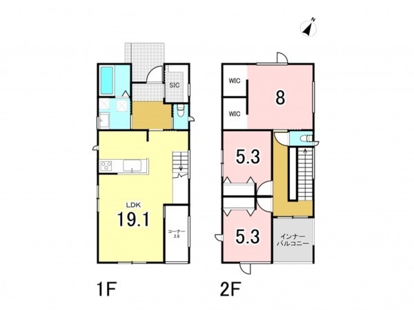 宝塚市花屋敷荘園、新築一戸建ての間取り画像です