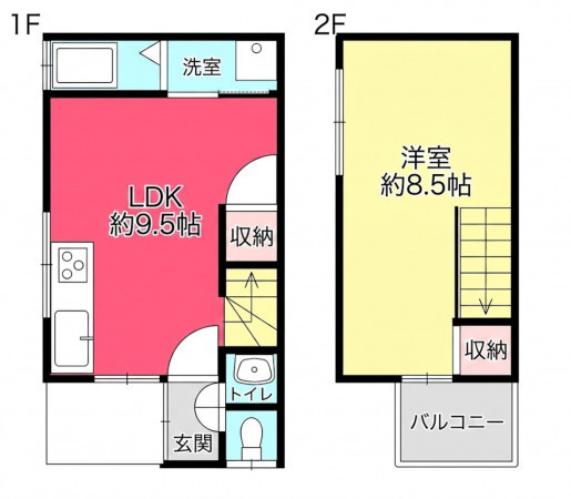 川西市霞ケ丘、中古一戸建ての間取り画像です