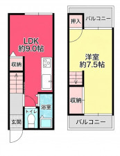 川西市霞ケ丘、中古一戸建ての間取り画像です