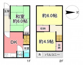 池田市住吉、中古一戸建ての間取り画像です