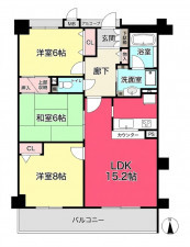 池田市渋谷、マンションの間取り画像です