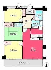 池田市渋谷、マンションの間取り画像です
