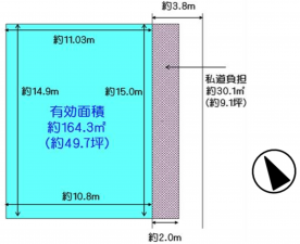 川西市中央町、土地の間取り画像です