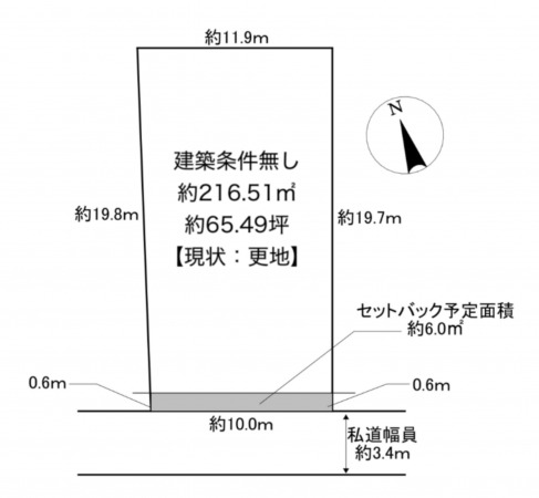 川西市花屋敷、土地の間取り画像です