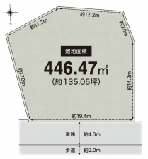 川西市花屋敷、土地の間取り画像です
