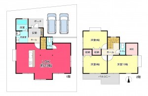 池田市伏尾台、中古一戸建ての間取り画像です