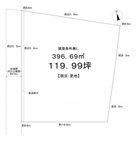 池田市井口堂、土地の間取り画像です