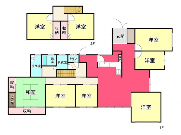 宝塚市雲雀丘、中古一戸建ての間取り画像です