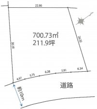 宝塚市花屋敷つつじガ丘、土地の間取り画像です
