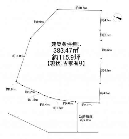 宝塚市雲雀丘、土地の間取り画像です