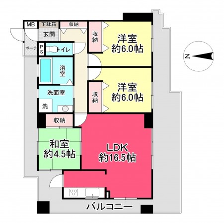 川西市加茂、マンションの間取り画像です