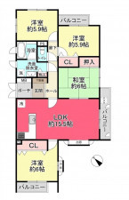 池田市綾羽、マンションの間取り画像です