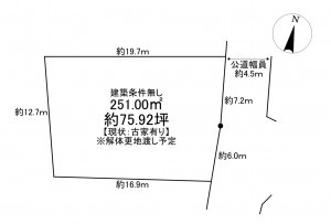 宝塚市雲雀丘、土地の間取り画像です