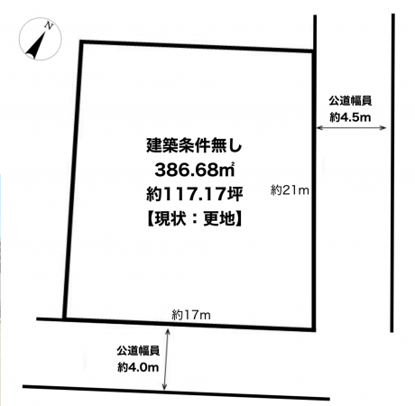 宝塚市雲雀丘、土地の間取り画像です