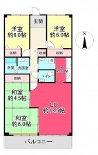 川西市小花、マンションの間取り画像です