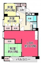 池田市五月丘、マンションの間取り画像です