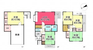 池田市井口堂、中古一戸建ての間取り画像です