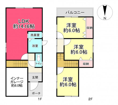池田市豊島北、中古一戸建ての間取り画像です