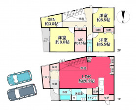 宝塚市花屋敷松ガ丘、新築一戸建ての間取り画像です