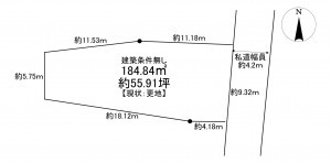 宝塚市花屋敷つつじガ丘、土地の間取り画像です