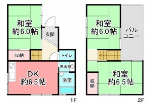 池田市住吉、中古一戸建ての間取り画像です
