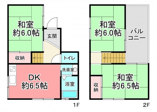 池田市住吉、中古一戸建ての間取り画像です