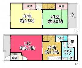 川西市霞ケ丘、土地の間取り画像です
