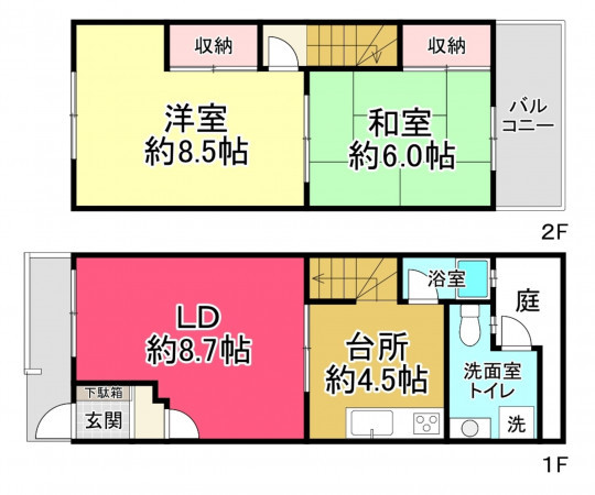 川西市霞ケ丘、土地の間取り画像です