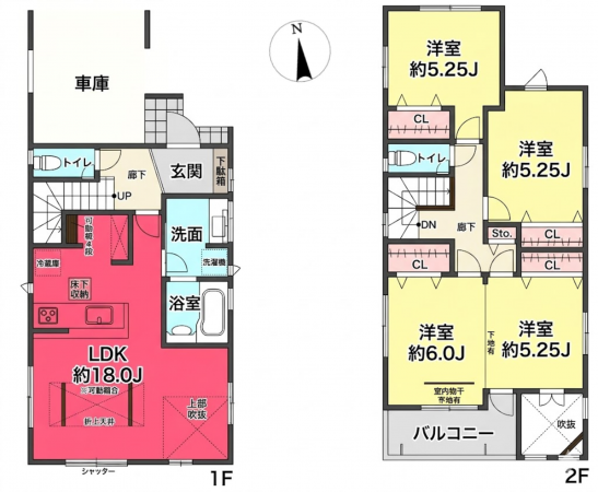 池田市豊島北、新築一戸建ての間取り画像です