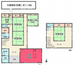 池田市井口堂、中古一戸建ての間取り画像です