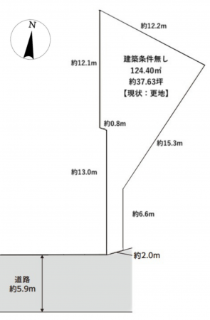 池田市五月丘、土地の間取り画像です