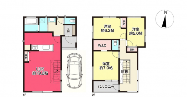 池田市五月丘、新築一戸建ての間取り画像です