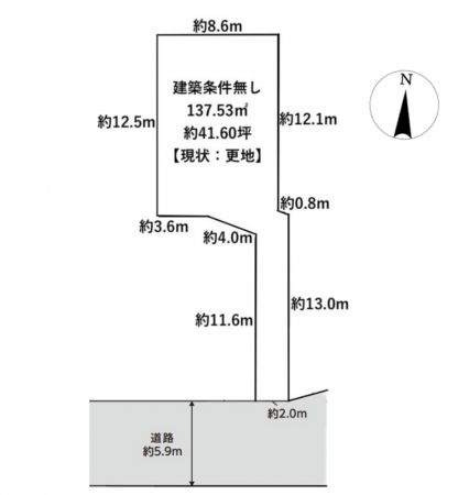 池田市五月丘、土地の間取り画像です