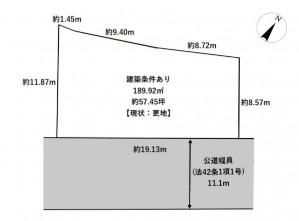 池田市畑、土地の間取り画像です