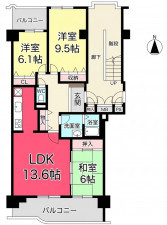 池田市伏尾台、マンションの間取り画像です