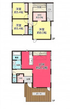 宝塚市花屋敷荘園、新築一戸建ての間取り画像です