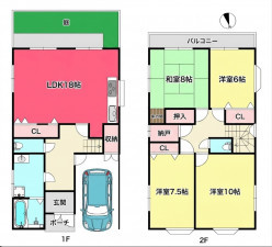 池田市空港、中古一戸建ての間取り画像です