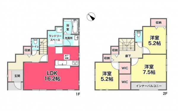 池田市五月丘、新築一戸建ての間取り画像です