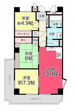 池田市伏尾台、マンションの間取り画像です