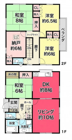 池田市畑、中古一戸建ての間取り画像です