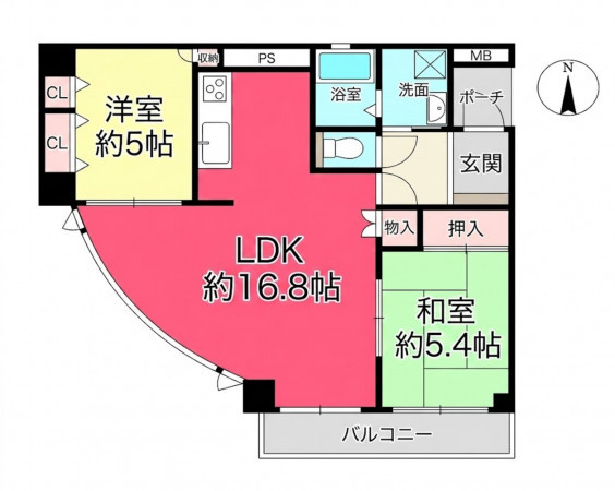 宝塚市花屋敷荘園、マンションの間取り画像です