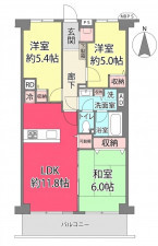 池田市緑丘、マンションの間取り画像です