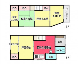 川西市花屋敷、土地の間取り画像です