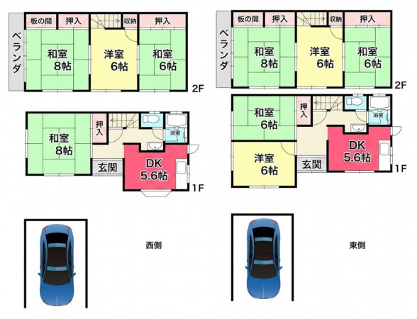 川西市松が丘町、中古一戸建ての間取り画像です